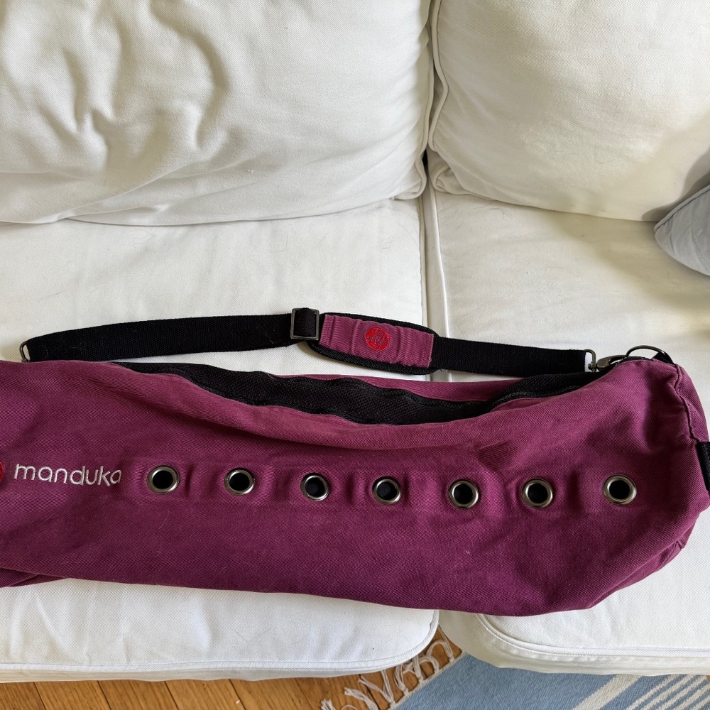 Manduka Aubergine Cotton Canvas Yoga Gear Carrier